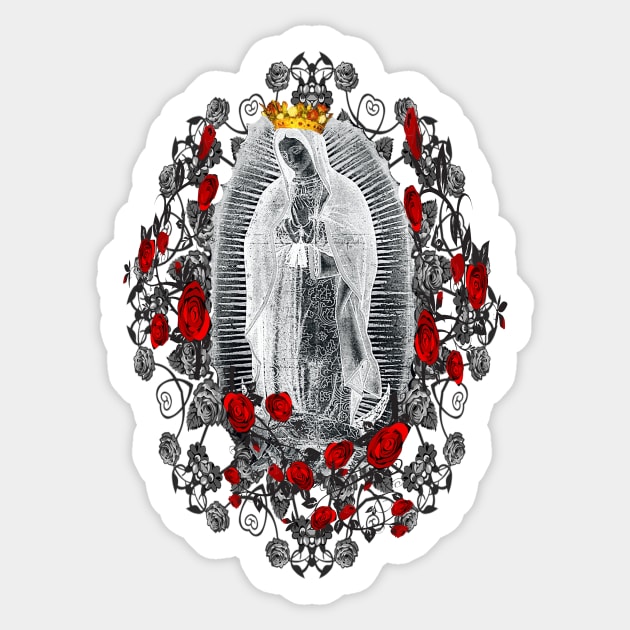 Our Lady of Guadalupe Virgin Mary Catholic T-Shirt Mexico Virgen de Guadalupe Sticker by hispanicworld